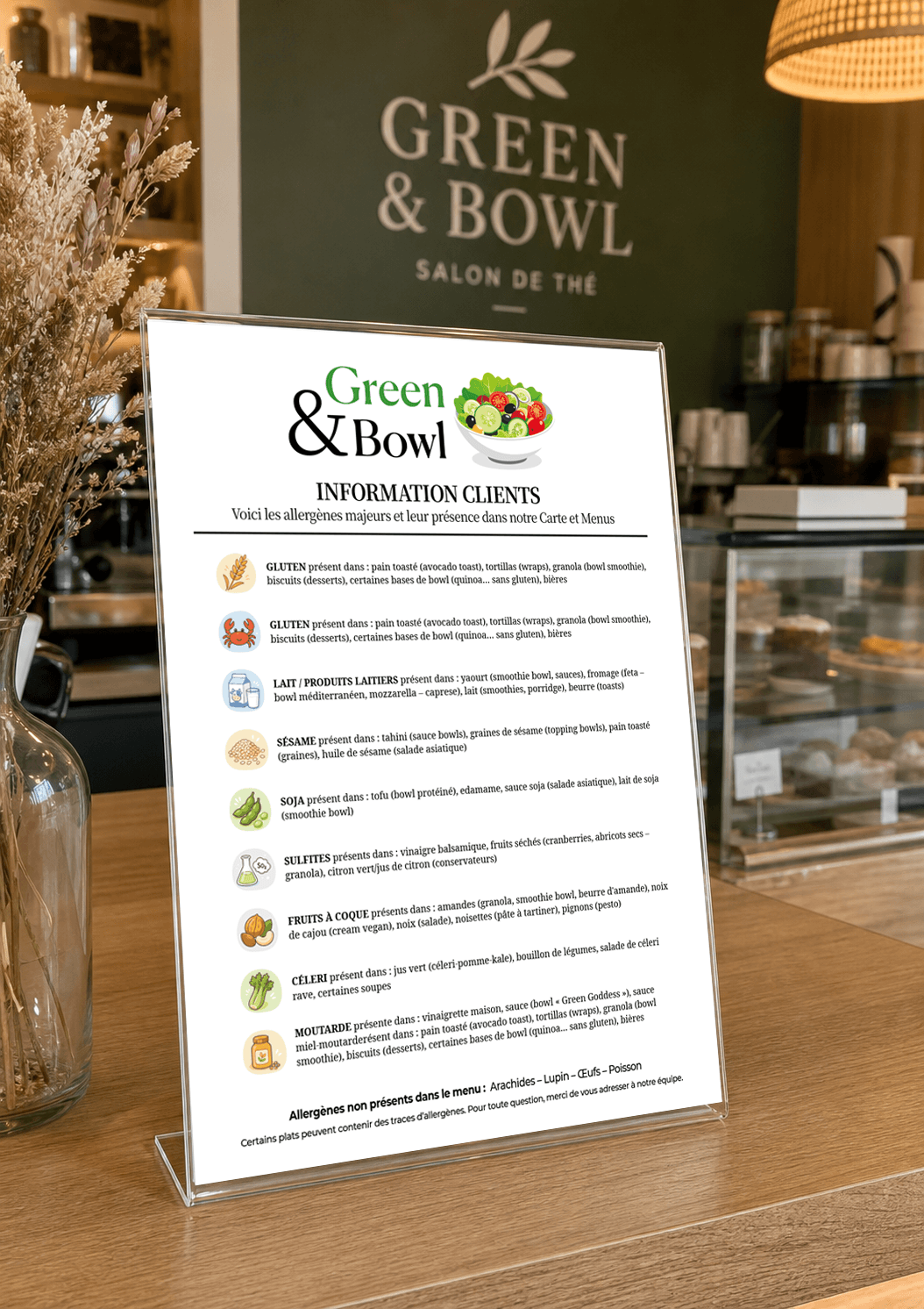Affiche allergenes - Restaurant Le Gourmet
